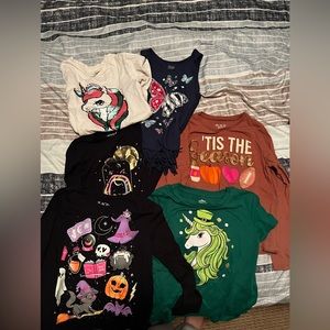 LOT OF GIRLS TOPS, SHIRTS 6 items (Size 7/8)